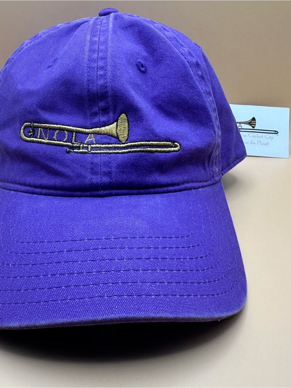 OTTO Purple Baseball Cap with Gold Trombone Embroidery